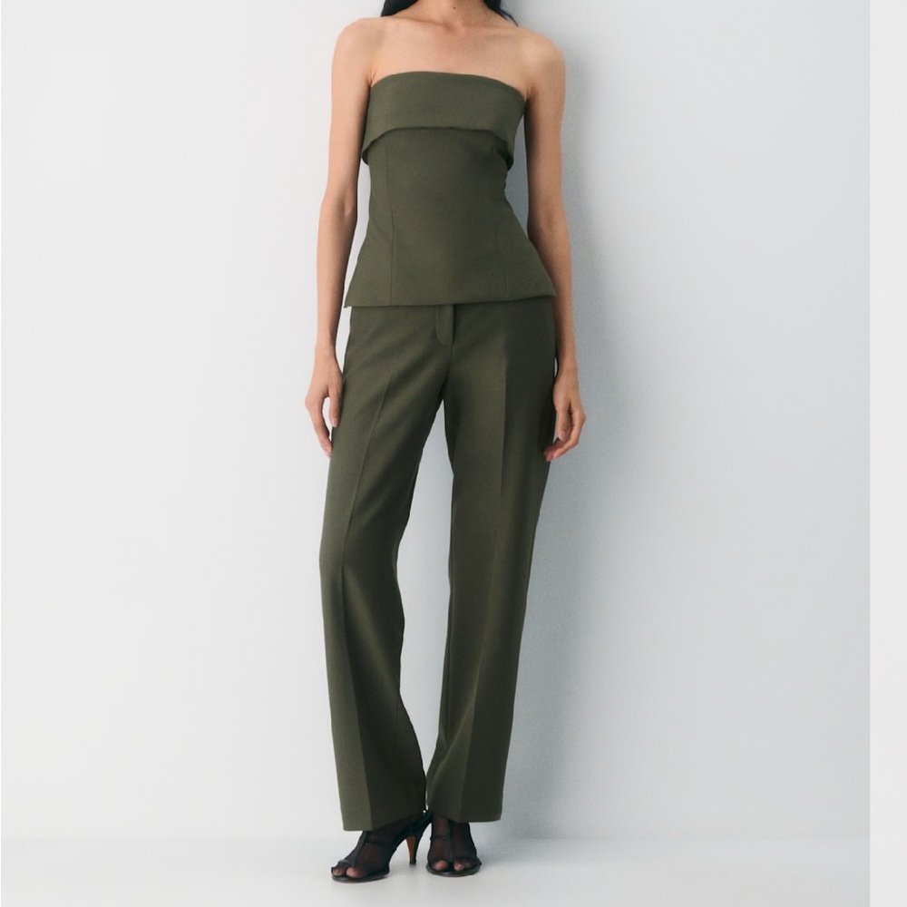 SOLD - Babaton Dark Olive Strapless Element Tube Top